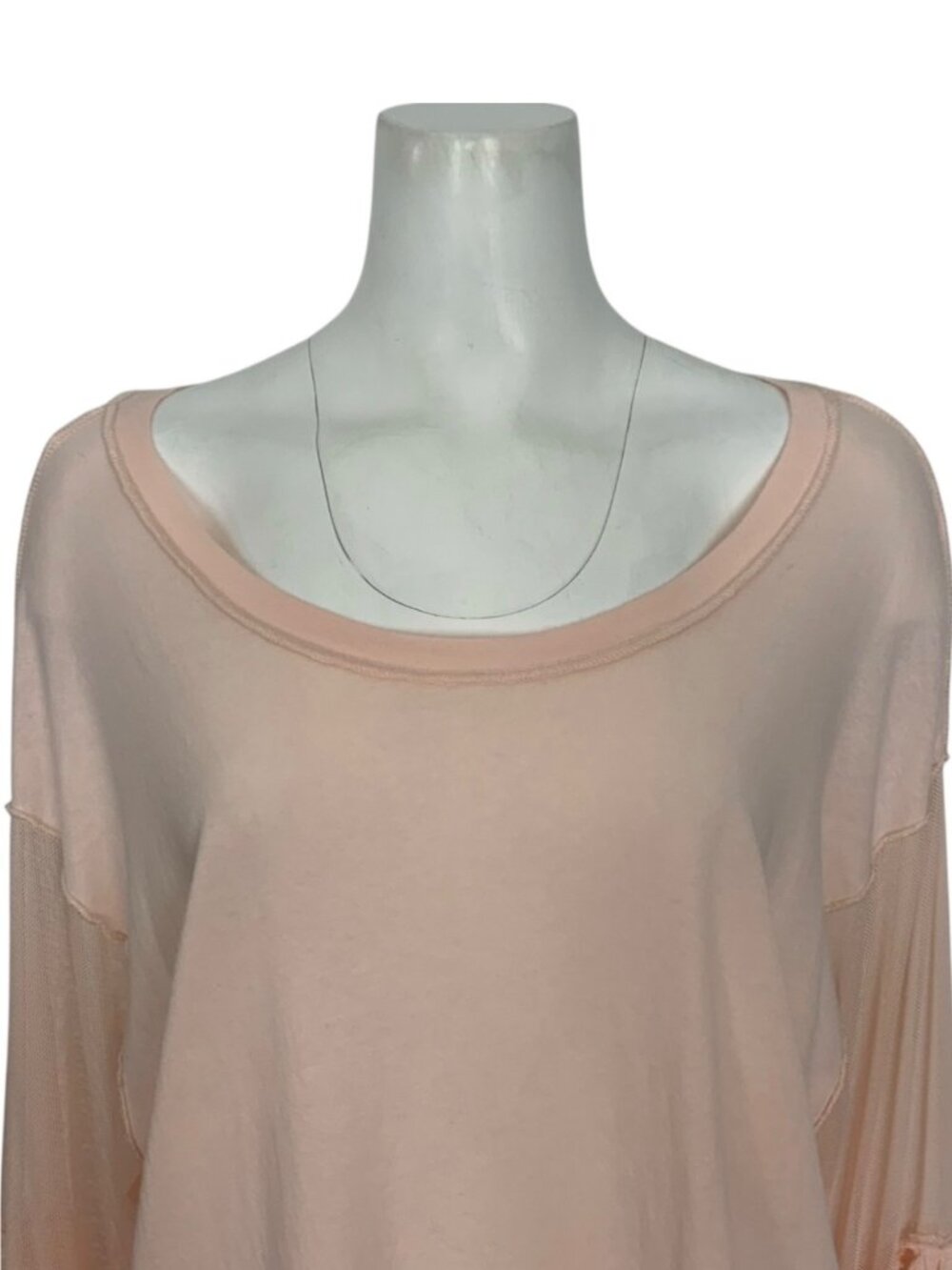Free People Still Got It Tee Top S Pink Oversized Mesh Bell Sleeves - Picture 11 of 16
